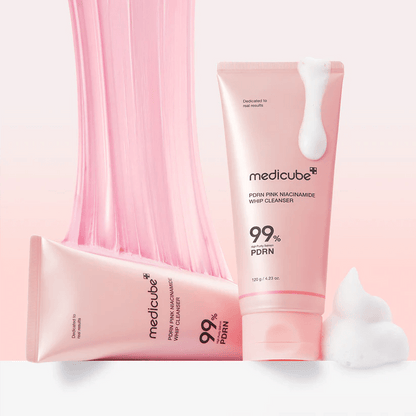 Medicube - PDRN Pink Niacinamide Whip Cleanser ميديكيوب: منظف الوجه بتركيبة الرغوة الوردية والنياسيناميد